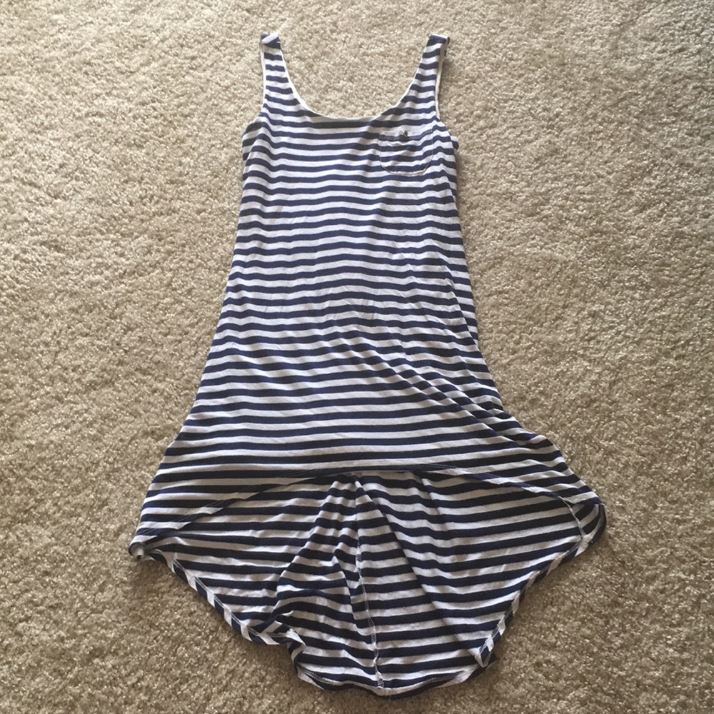 Blue and white strips dress